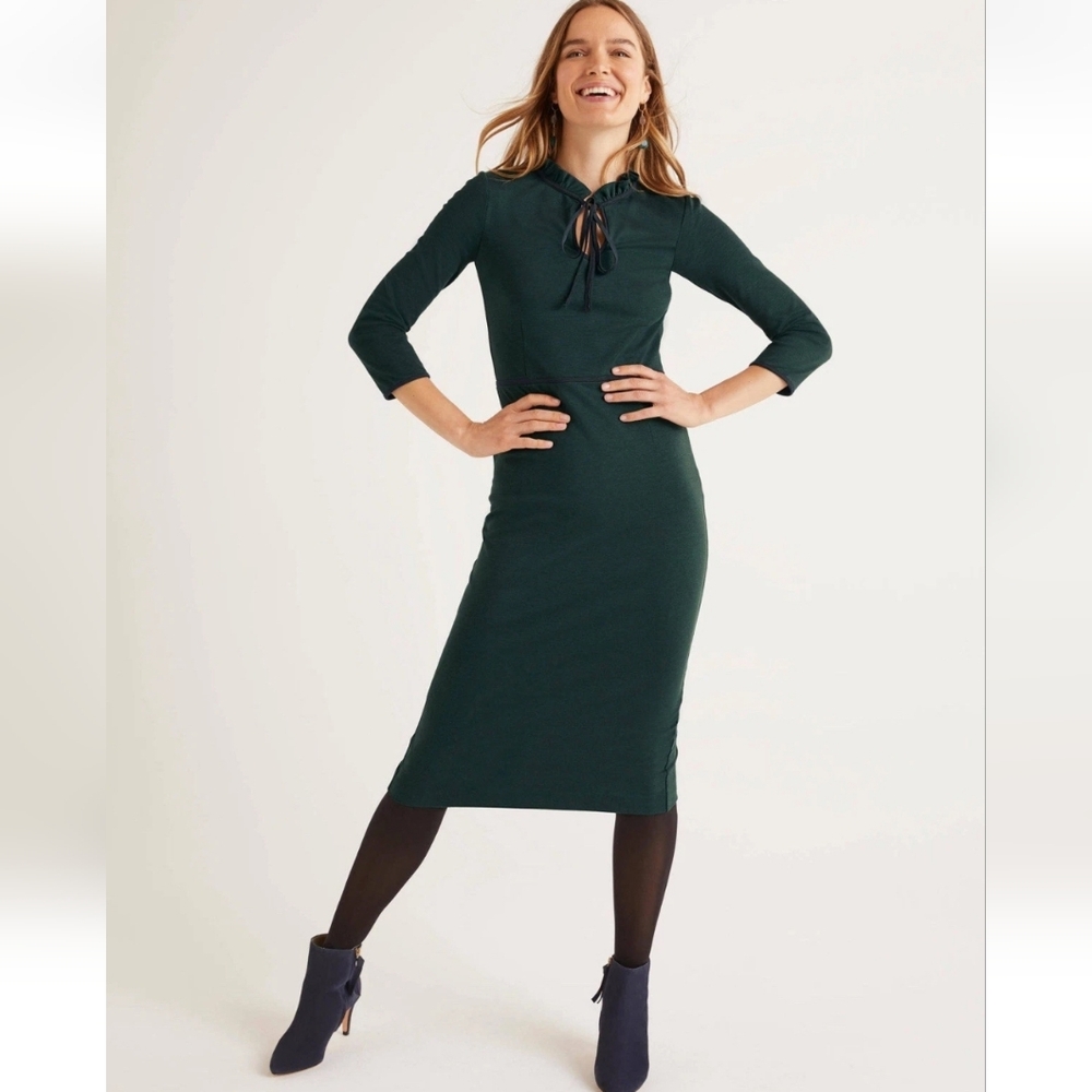 Boden Dark Green Long Sleeve Dress